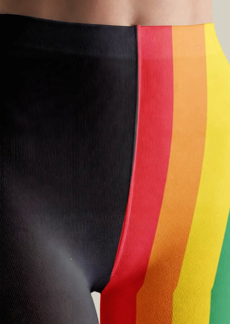 Rainbow Heart Stripe Graphic Tights Hosiery Pantyhose