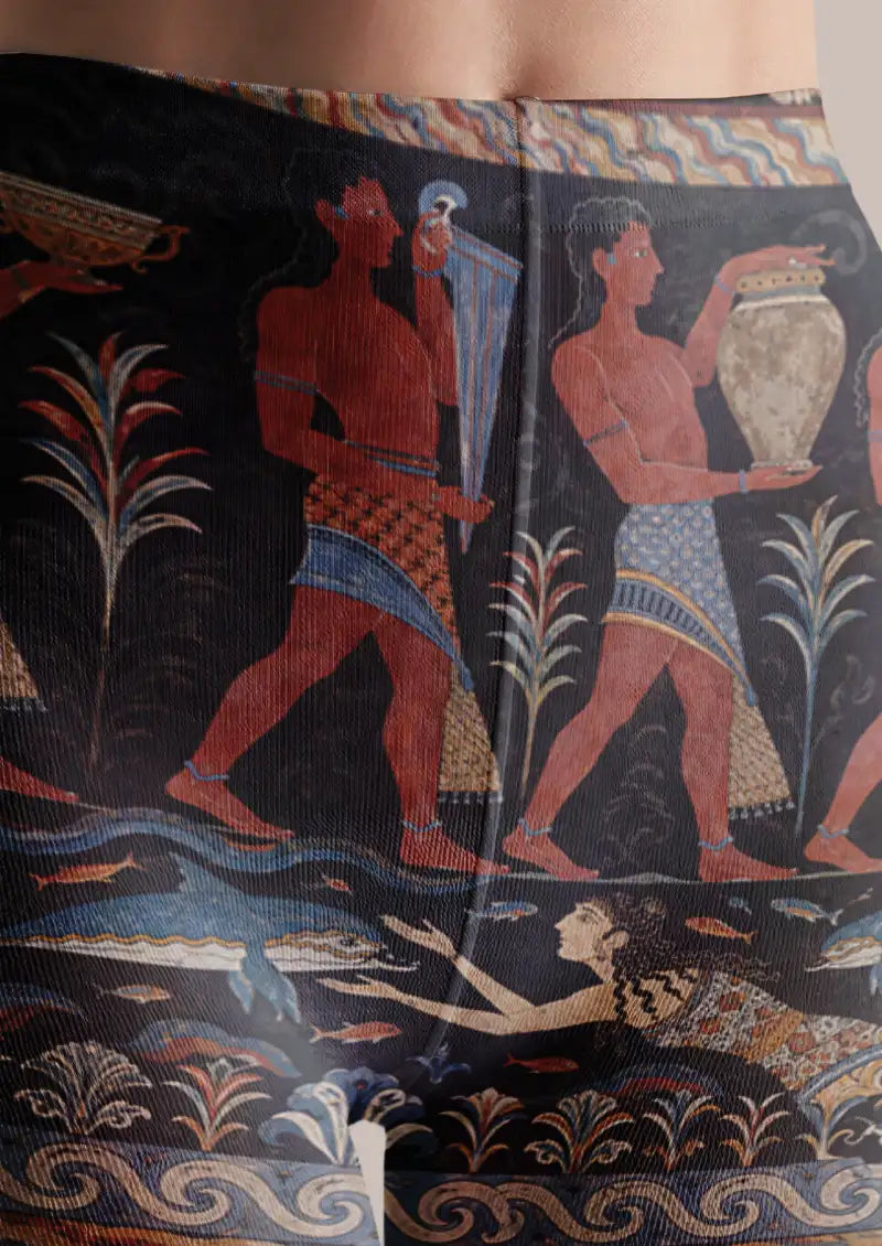 Ancient Greek Fresco Graphic Tights Hosiery Pantyhose