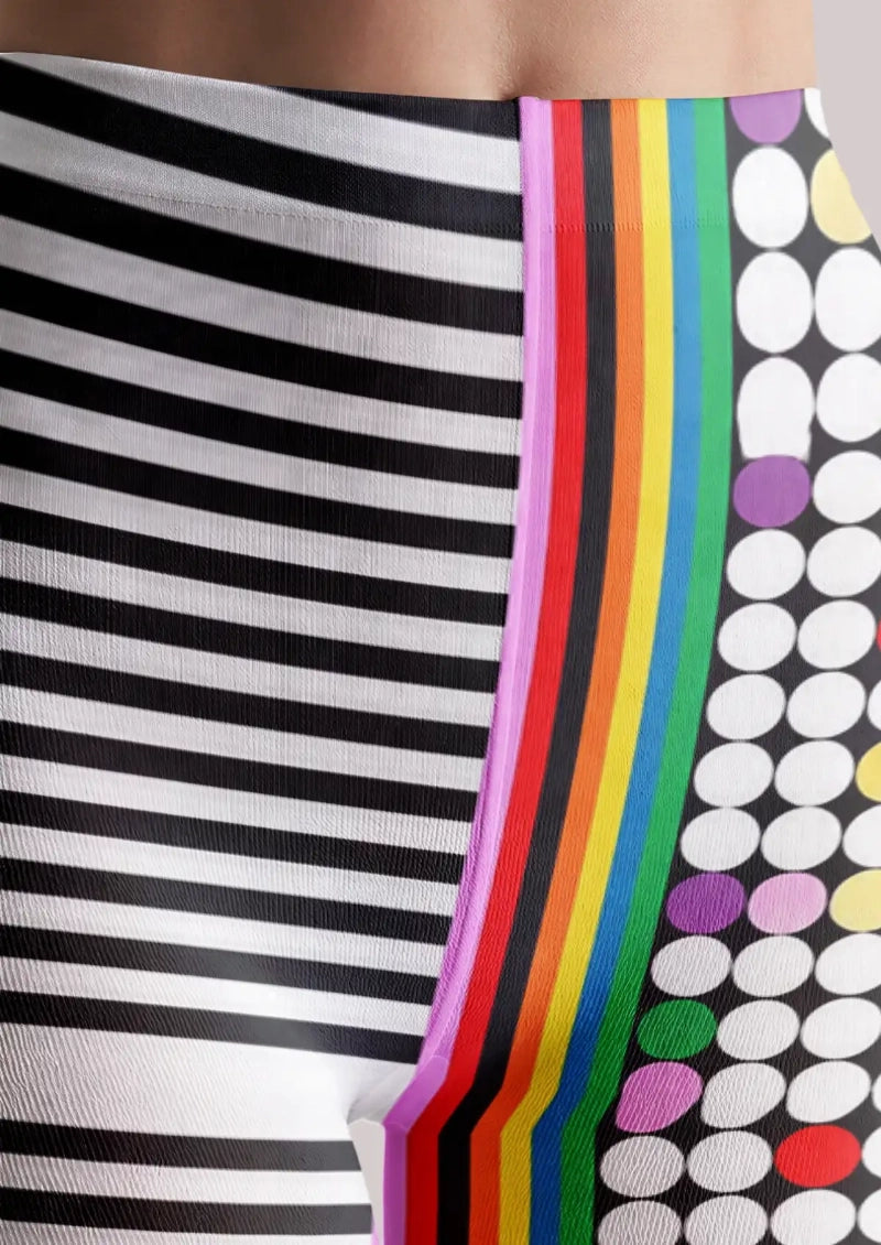 Rainbow Dot Stripe Graphic Tights Hosiery Pantyhose