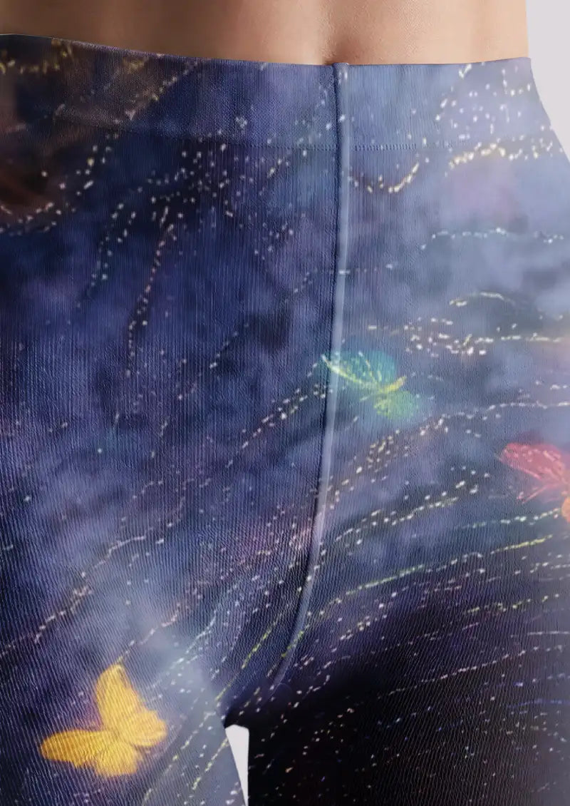 Galaxy Butterfly Graphic Tights Hosiery Pantyhose