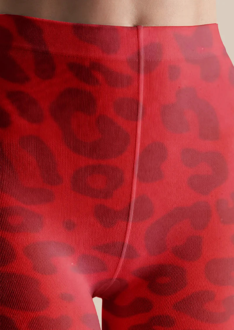 Red Leopard Portrait Tights