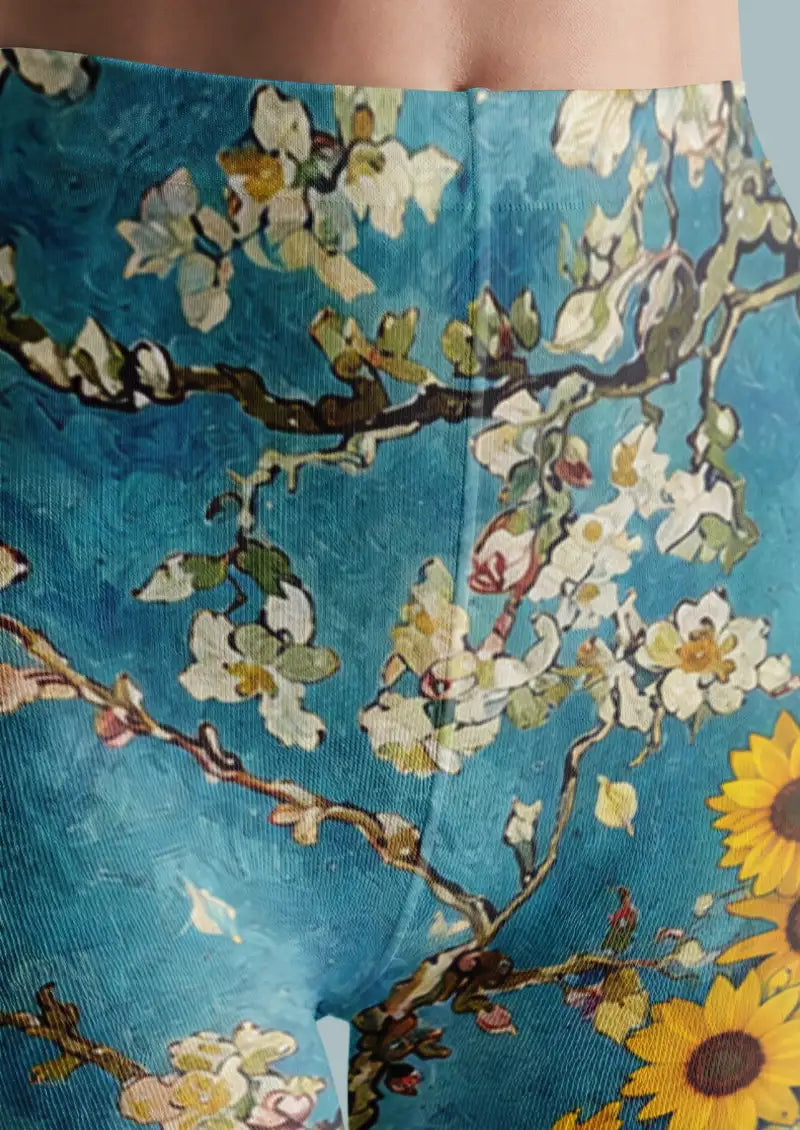Blue Sunflower Starry Sky Tights