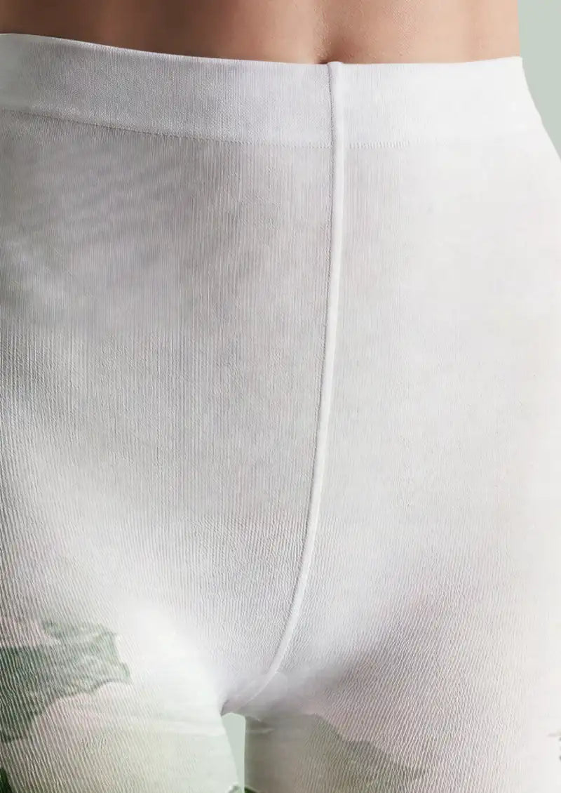 Green Floral Tights