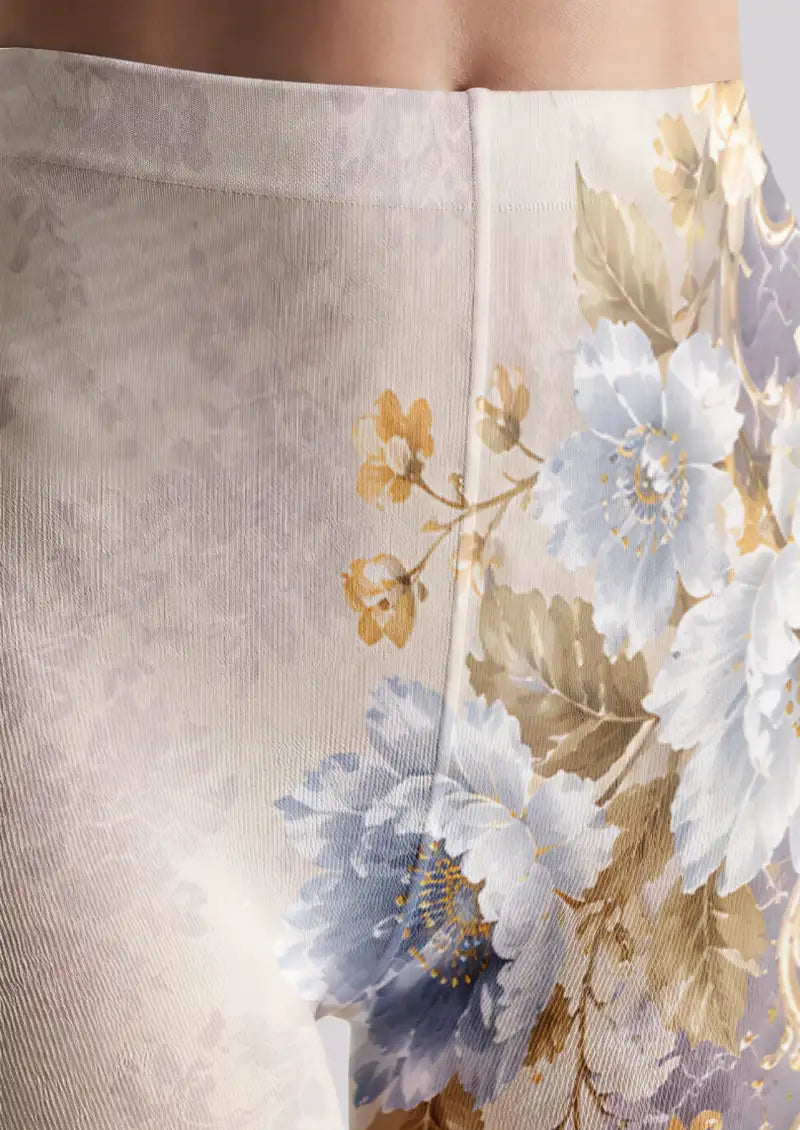 Royal Floral Ornament Tights Hosiery Pantyhose