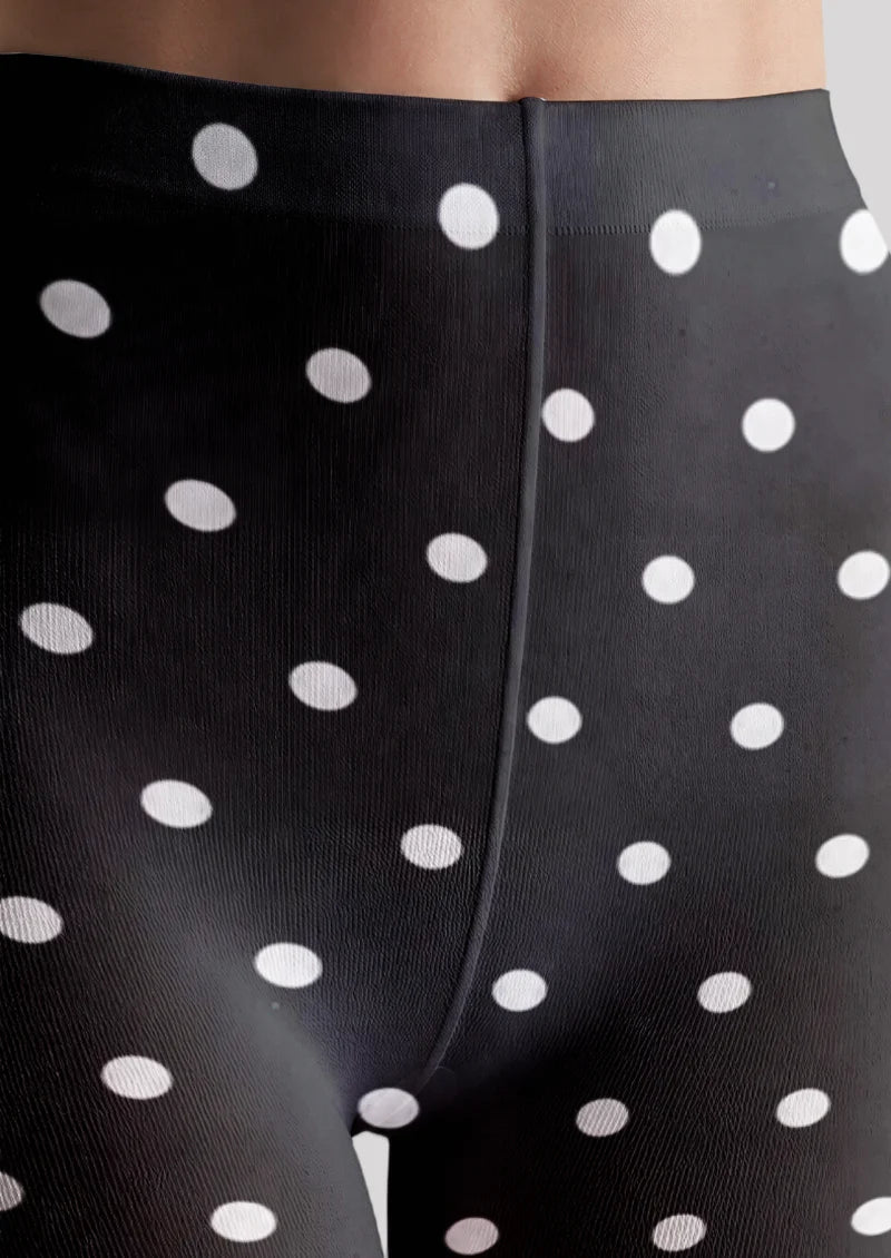 Black Ladybug Polka Dot Tights