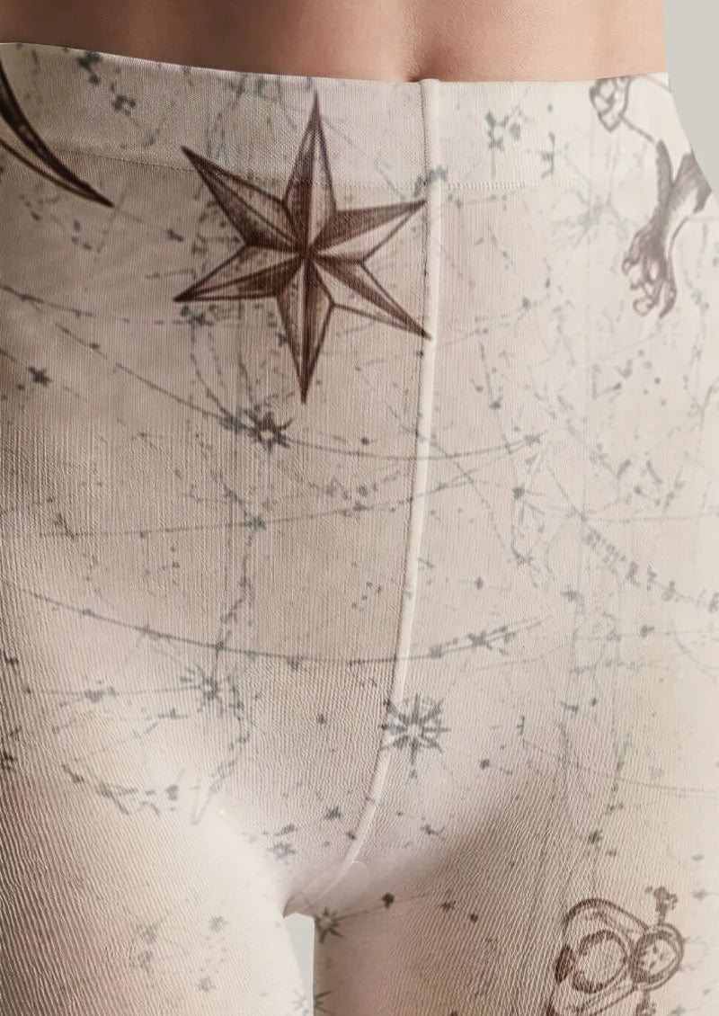 Ivory Zodiac Map Tights
