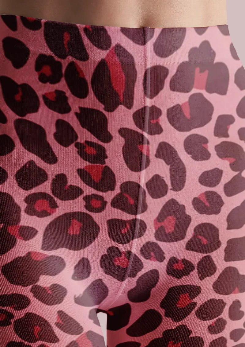 Pink White Leopard Portrait Tights
