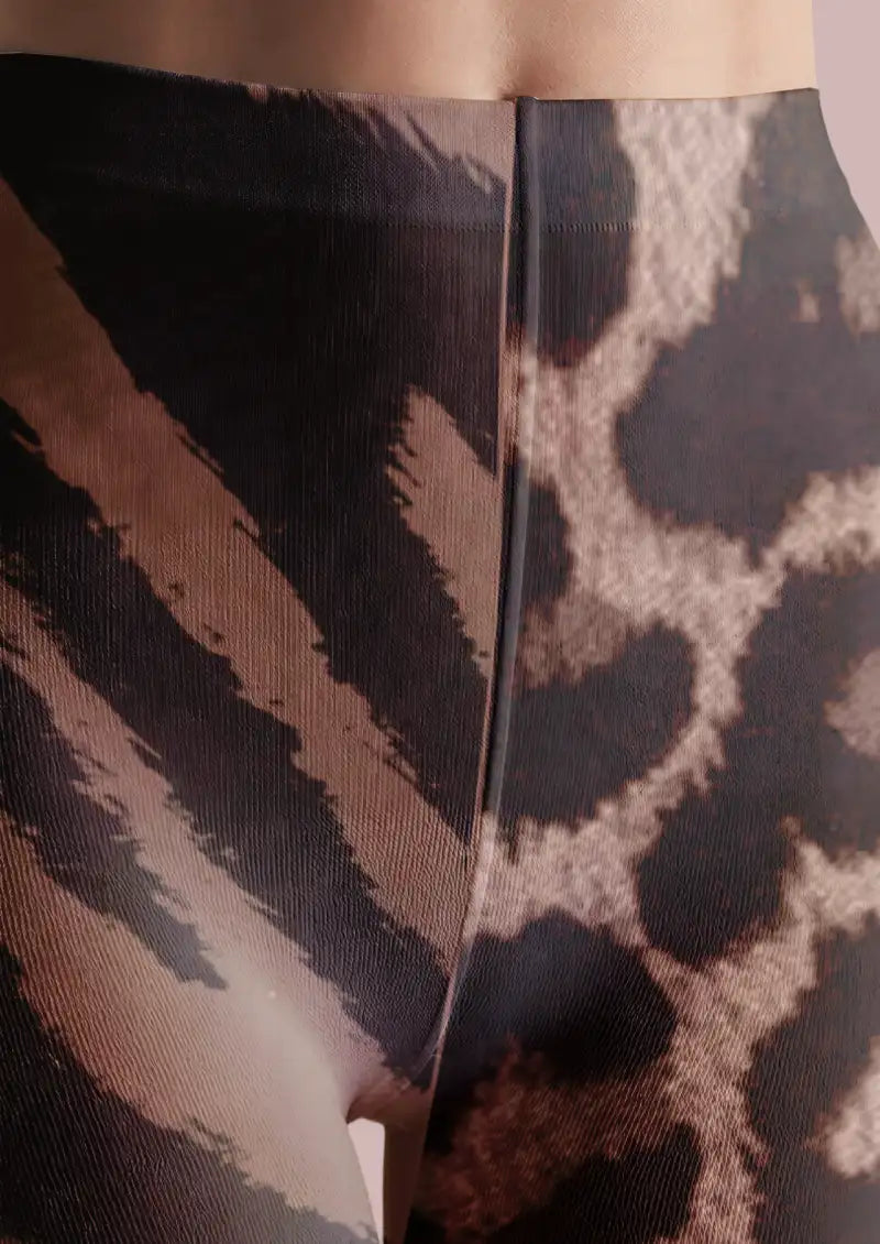 Animal Print Patchwork Tights Hosiery Pantyhose