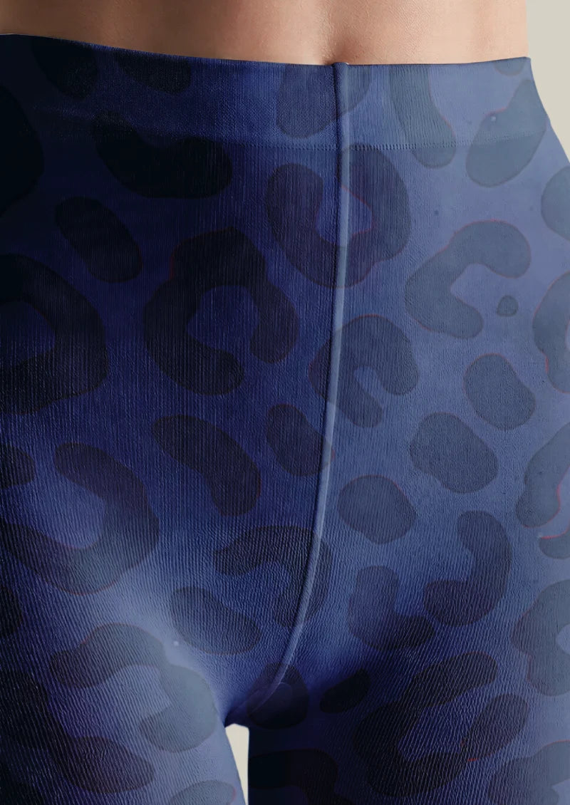 Navy Leopard Tights