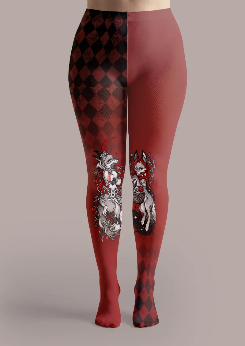 Red Fox Argyle Tights