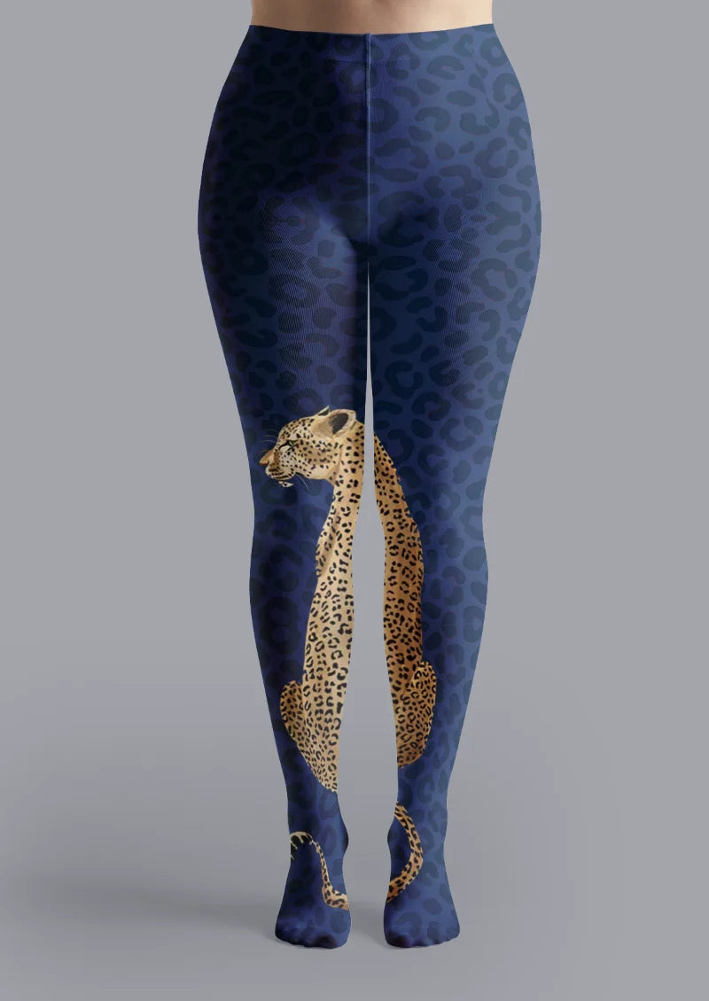 ツートン白黒猫タペストリータイツ