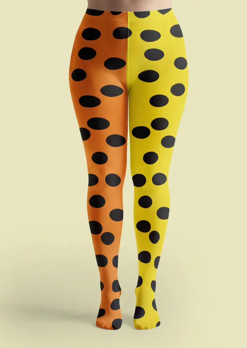 Orange Yellow Polka Dot Tights