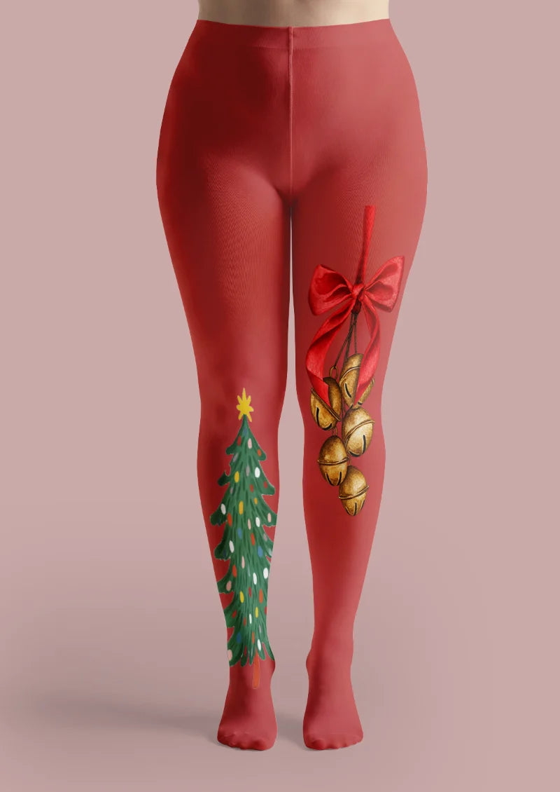 Red Christmas Tree and Bell Tights