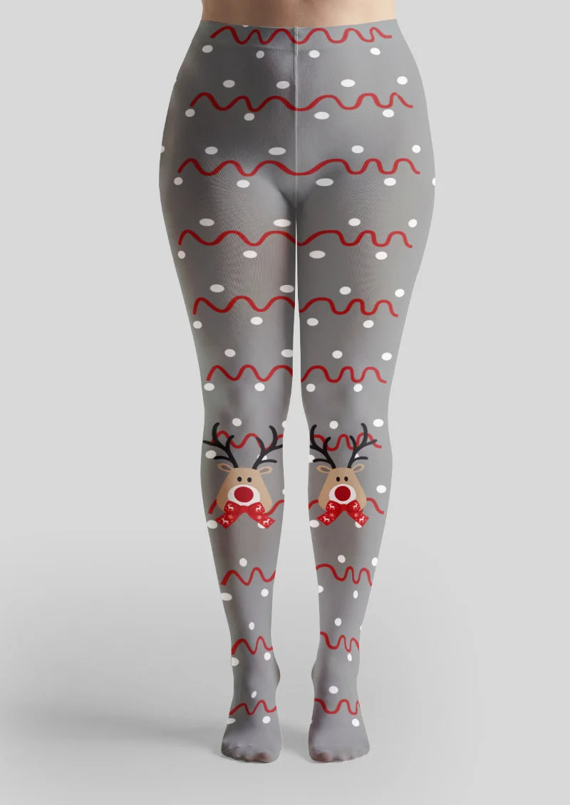 Gray Reindeer Tights