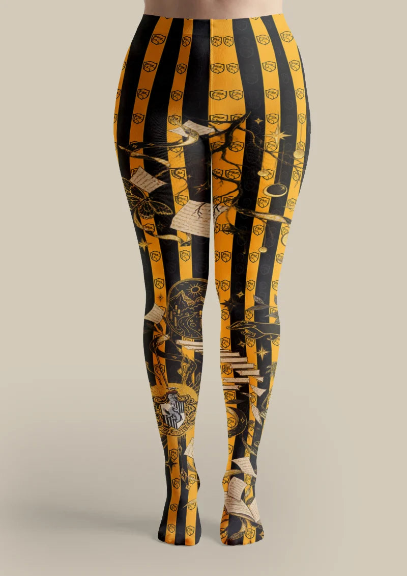 Black Gold Storybook Stripe Tights