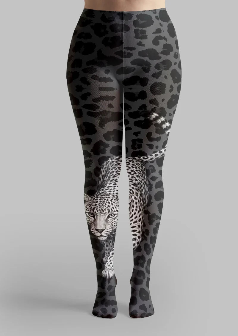 ツートン白黒猫タペストリータイツ