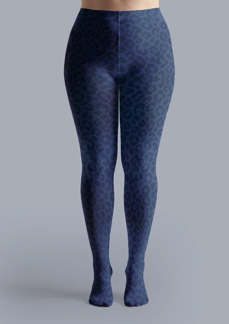 Navy Leopard Tights