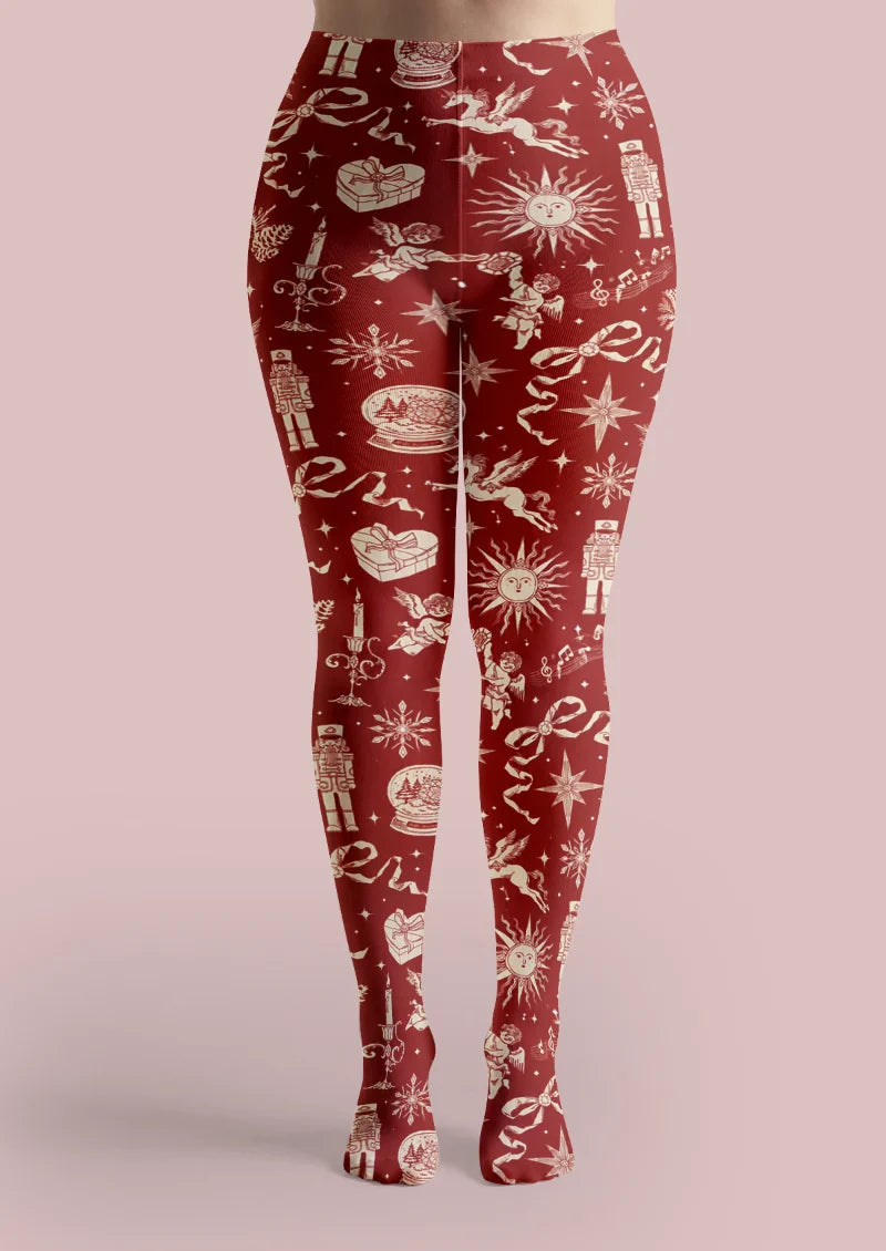 Red Nutcracker Gift Tights