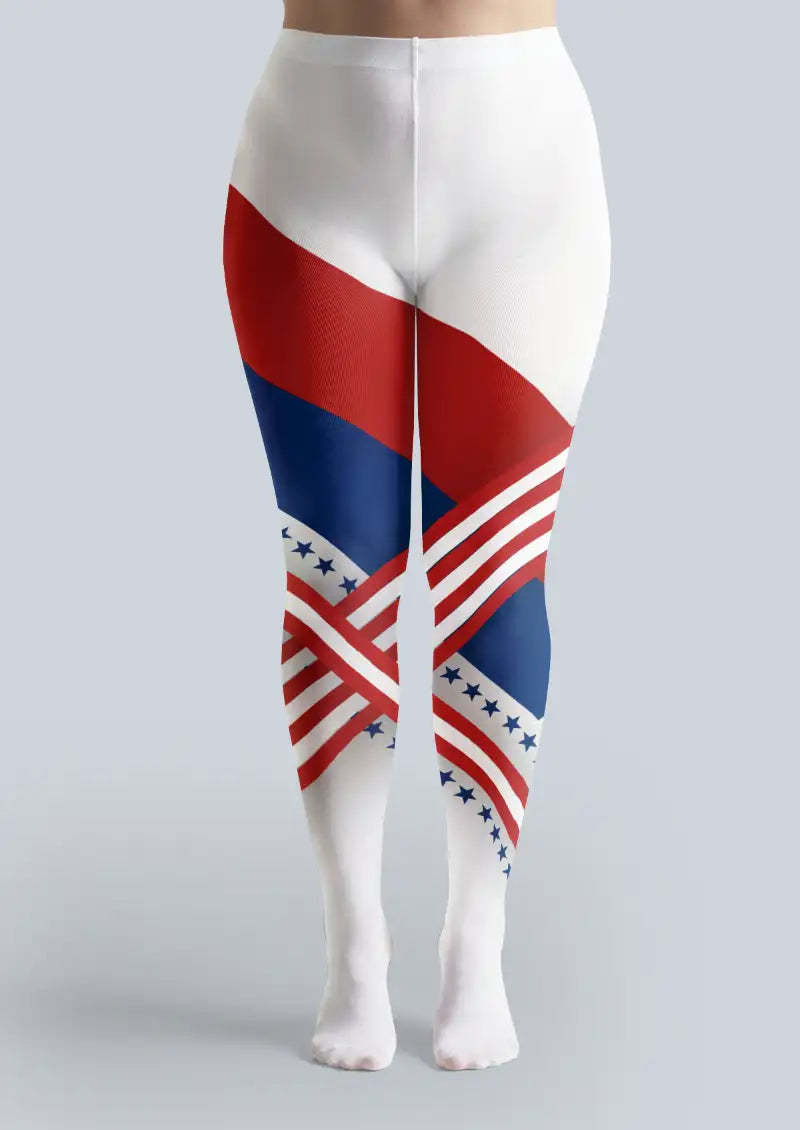 Graphic Patriotic Striped Tights Hosiery Pantyhose