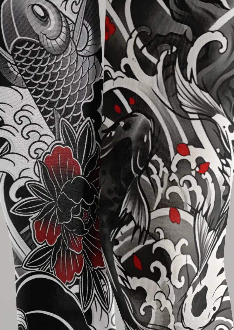 Black Japanese Tattoo Tights