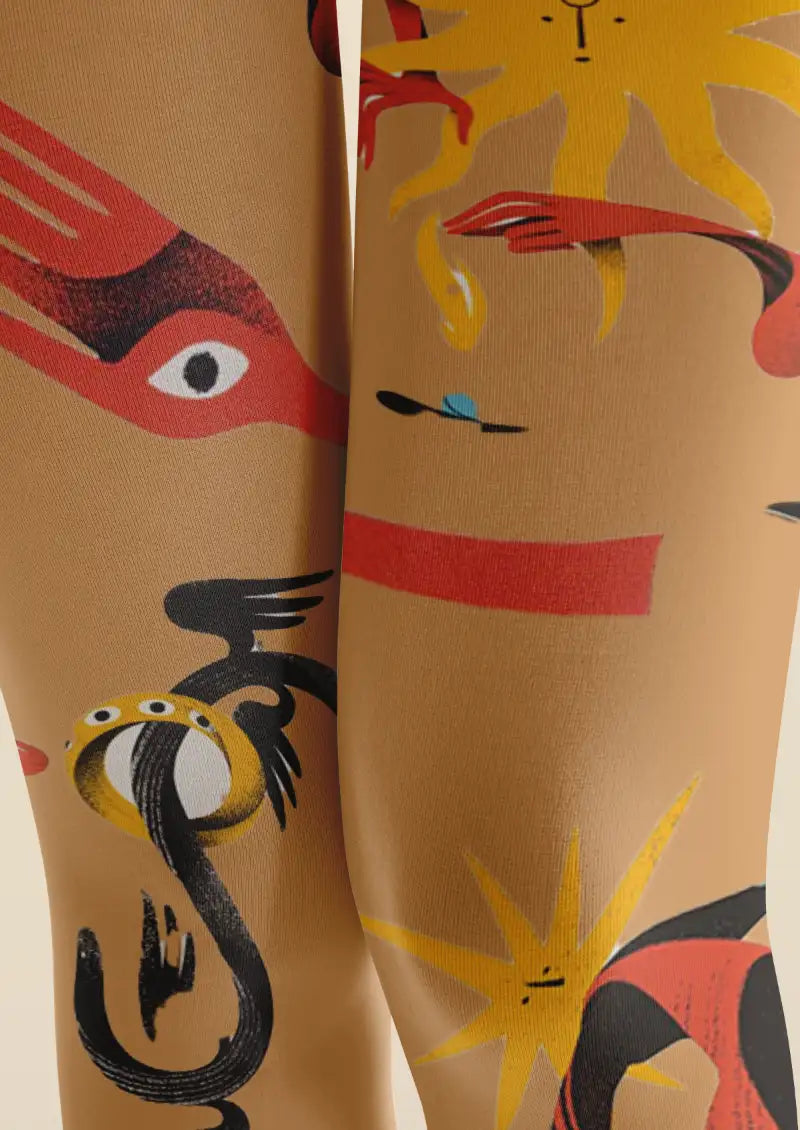 Mythic Sun Bird Graphic Tights Hosiery Pantyhose