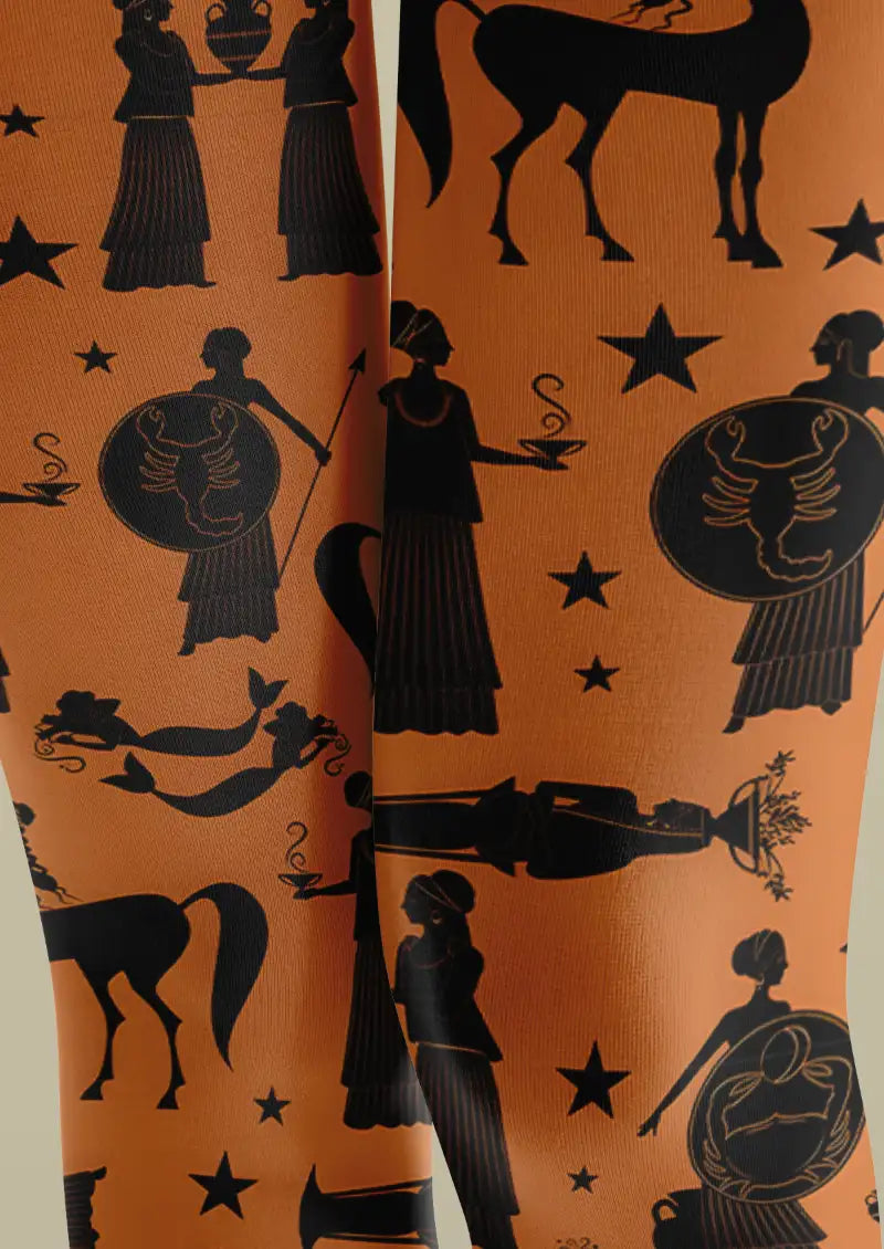 Greek Mythology Zodiac Graphic Tights Hosiery Pantyhose