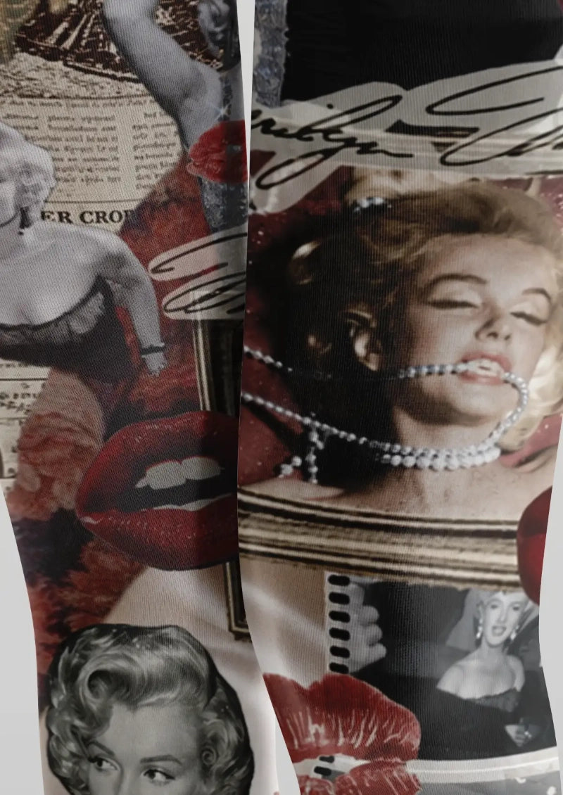 Vintage Glamour Collage Graphic Tights Hosiery Pantyhose