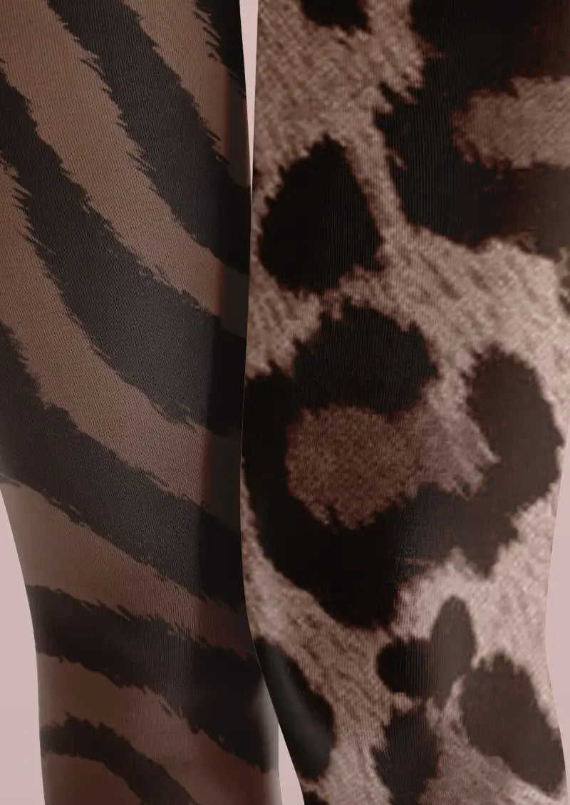 Animal Print Patchwork Tights Hosiery Pantyhose