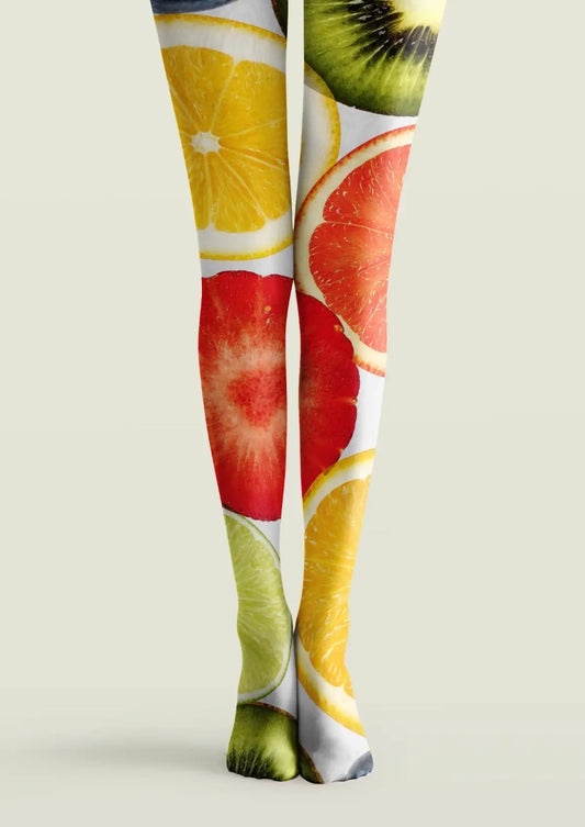 Citrus Fruit Graphic Tights Hosiery Pantyhose