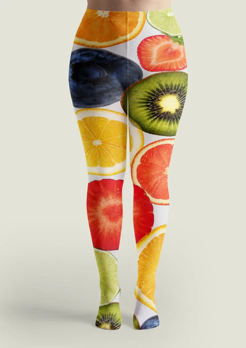 Citrus Fruit Graphic Tights Hosiery Pantyhose