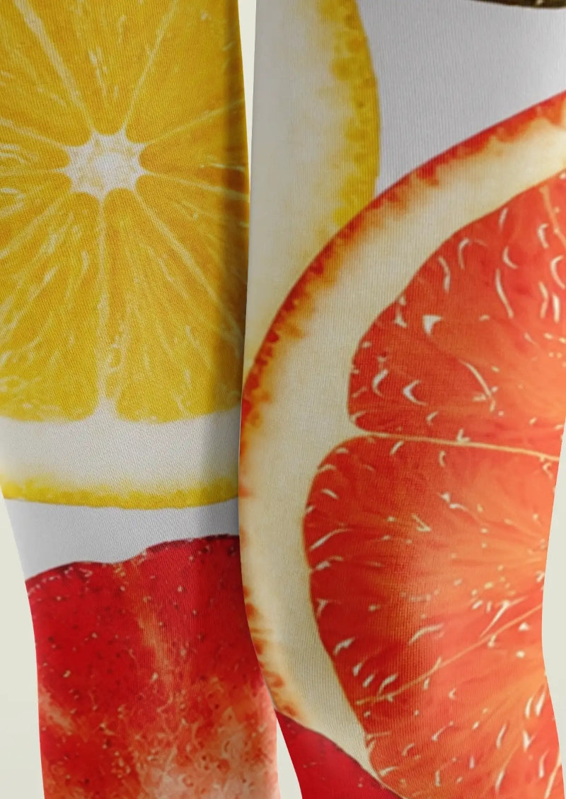 Citrus Fruit Graphic Tights Hosiery Pantyhose