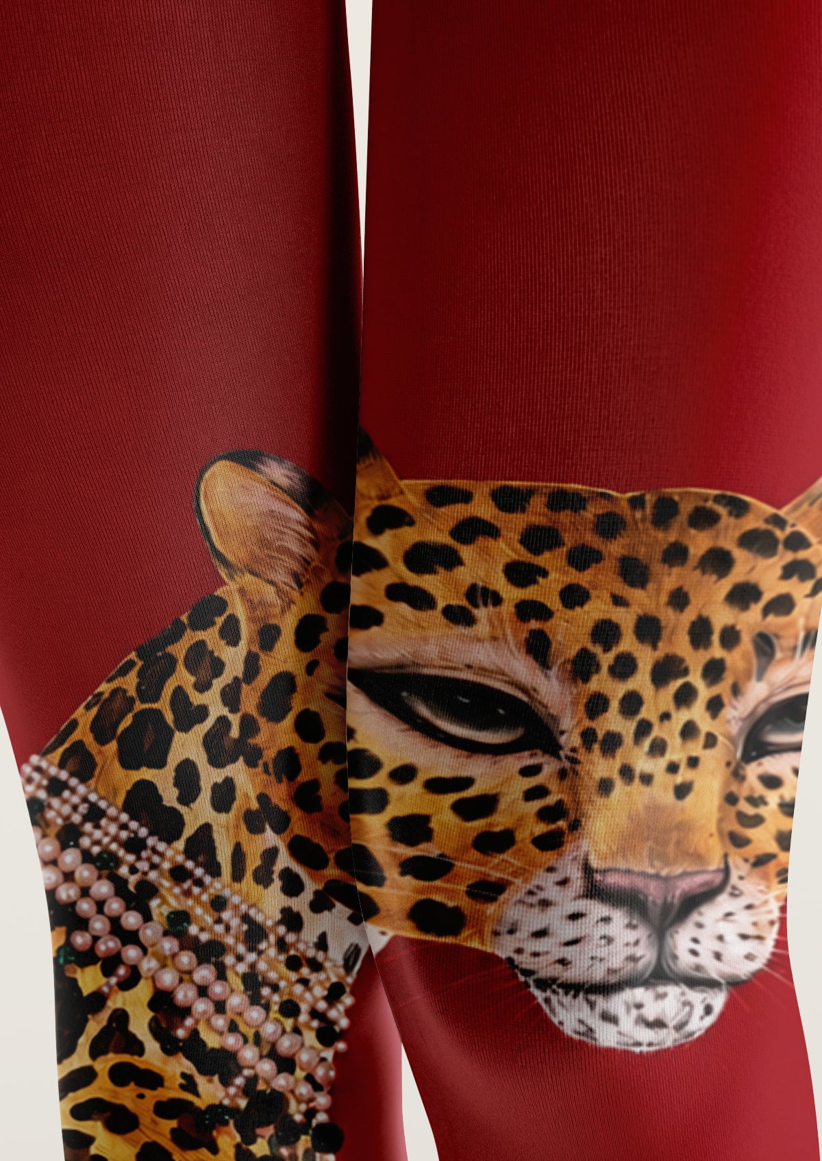 Pearl Leopard Asymmetric Printed Tights Hosiery Pantyhose