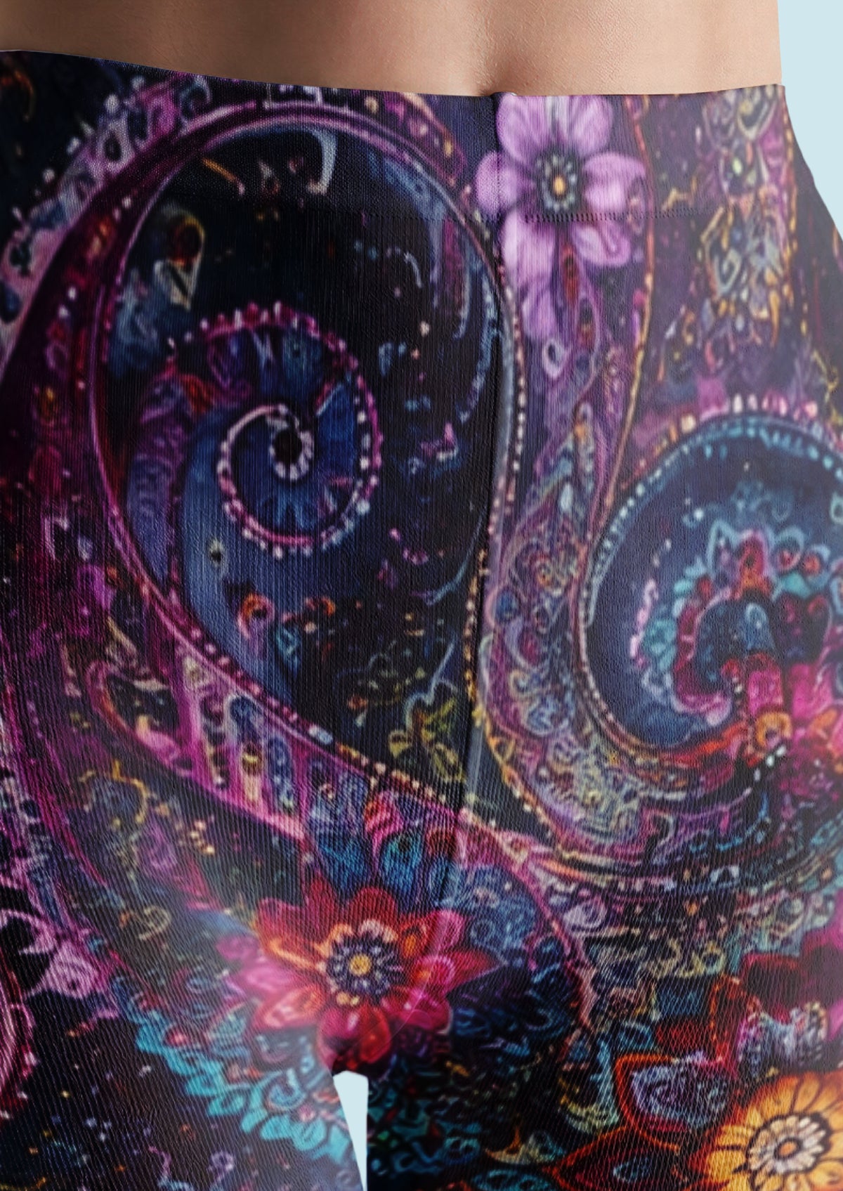 Purple Floral Paisley Tights