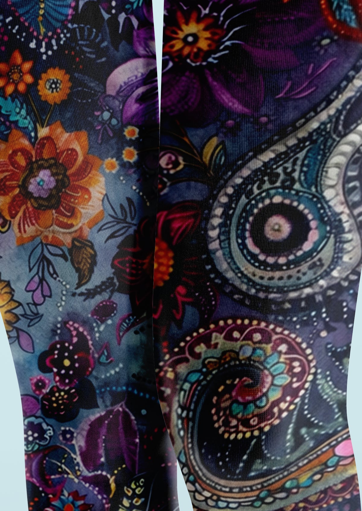 Purple Floral Paisley Tights