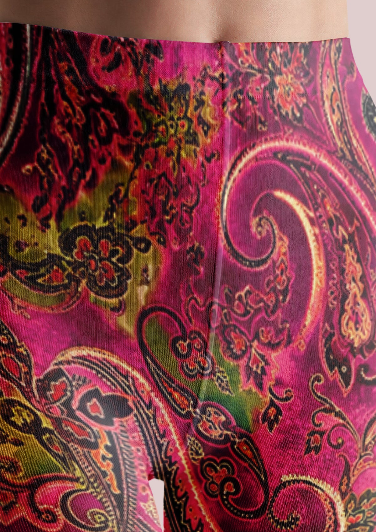 Pink Green Paisley Tights