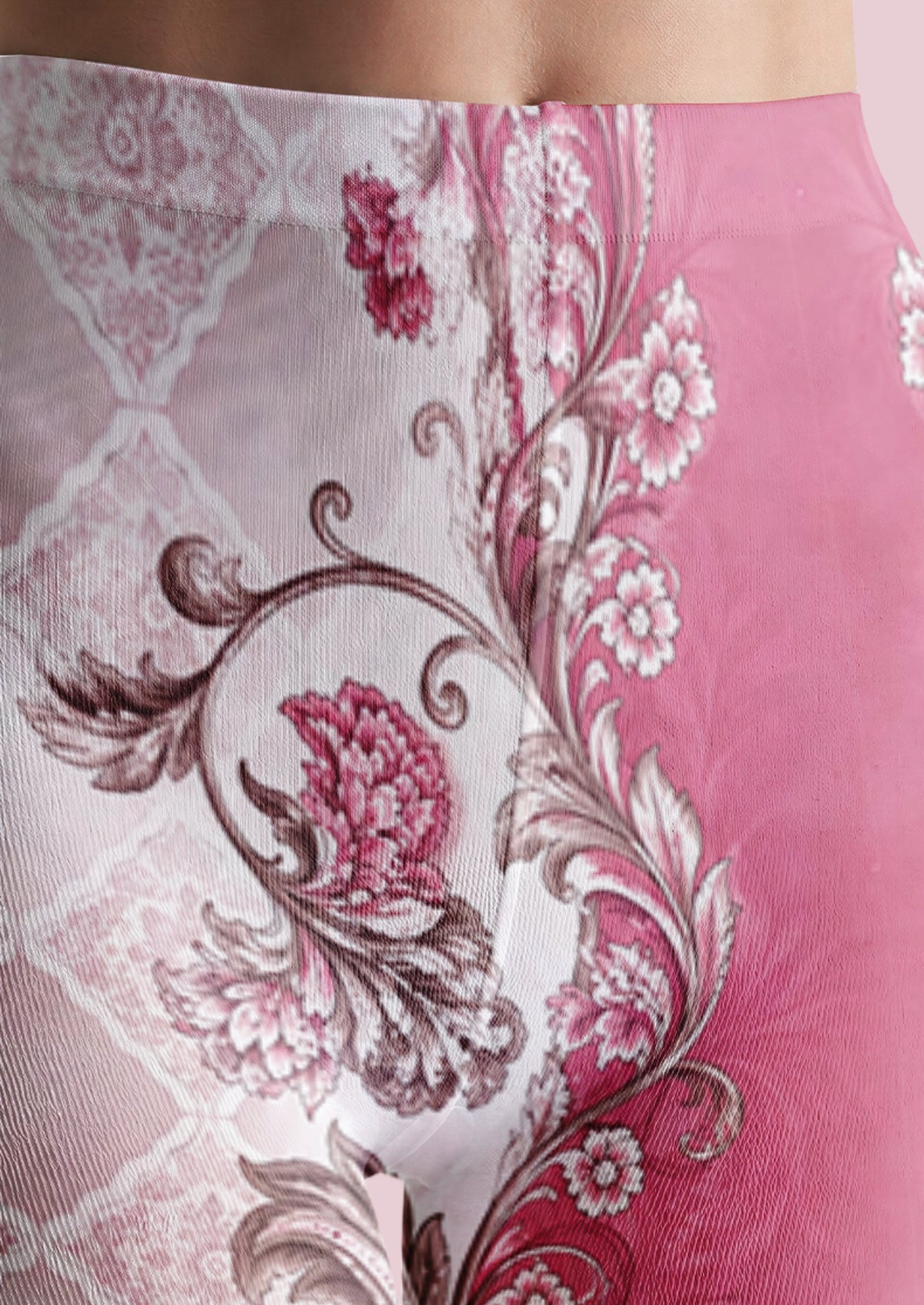 Pink Vintage Floral Tights
