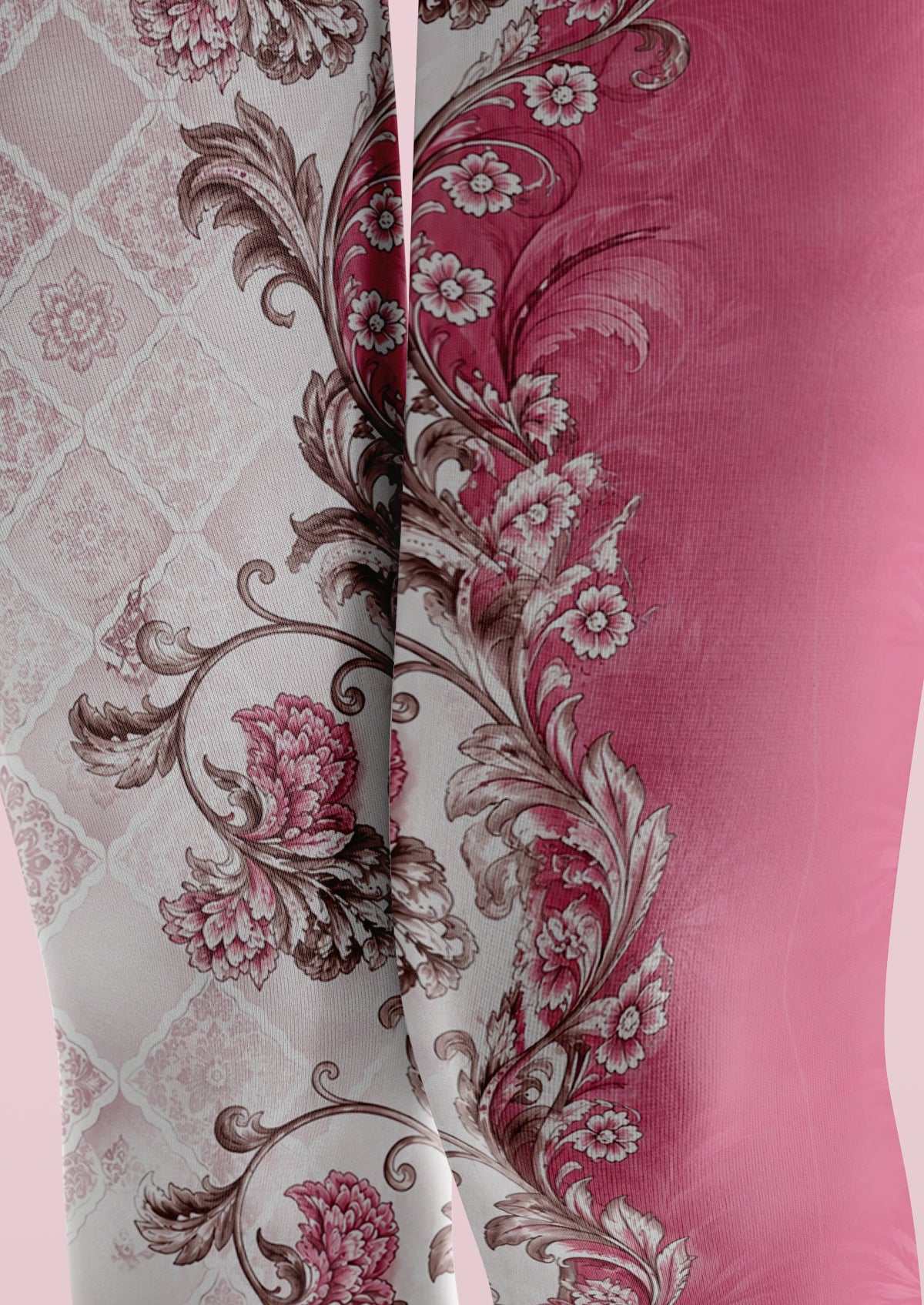 Pink Vintage Floral Tights