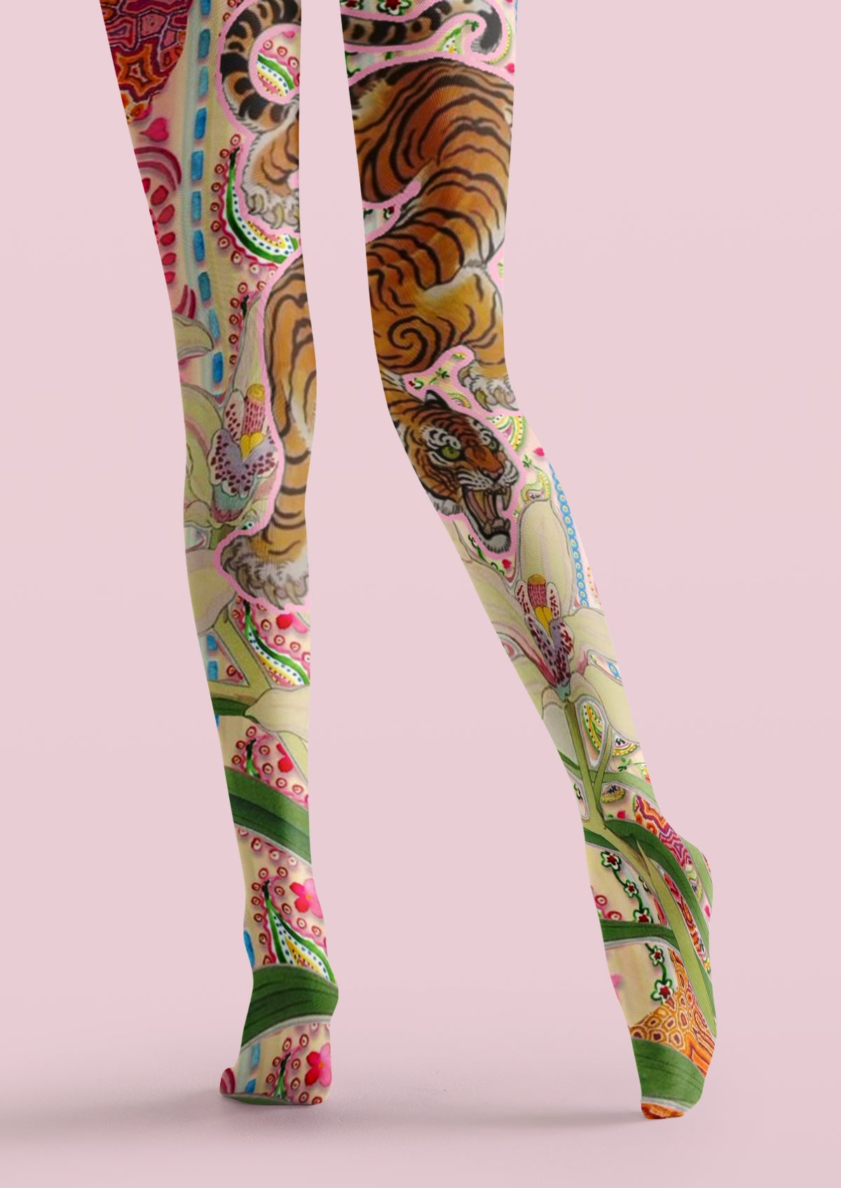 Beige Tiger Garden Tights