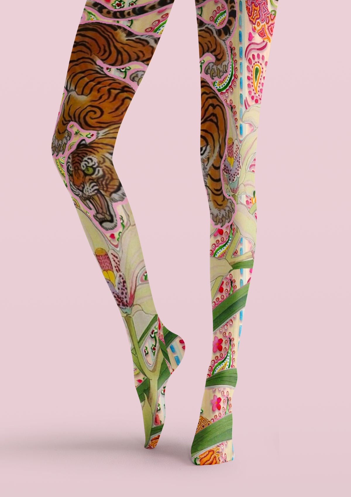 Beige Tiger Garden Tights