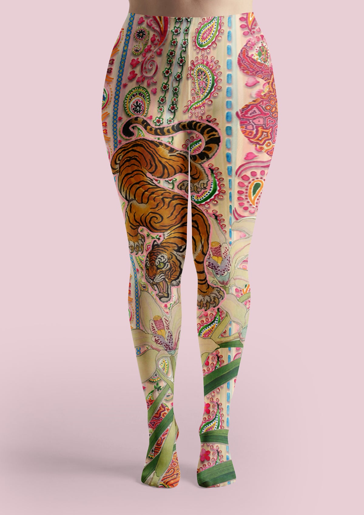 Beige Tiger Garden Tights