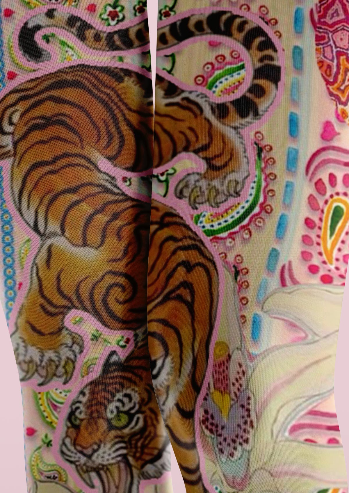Beige Tiger Garden Tights