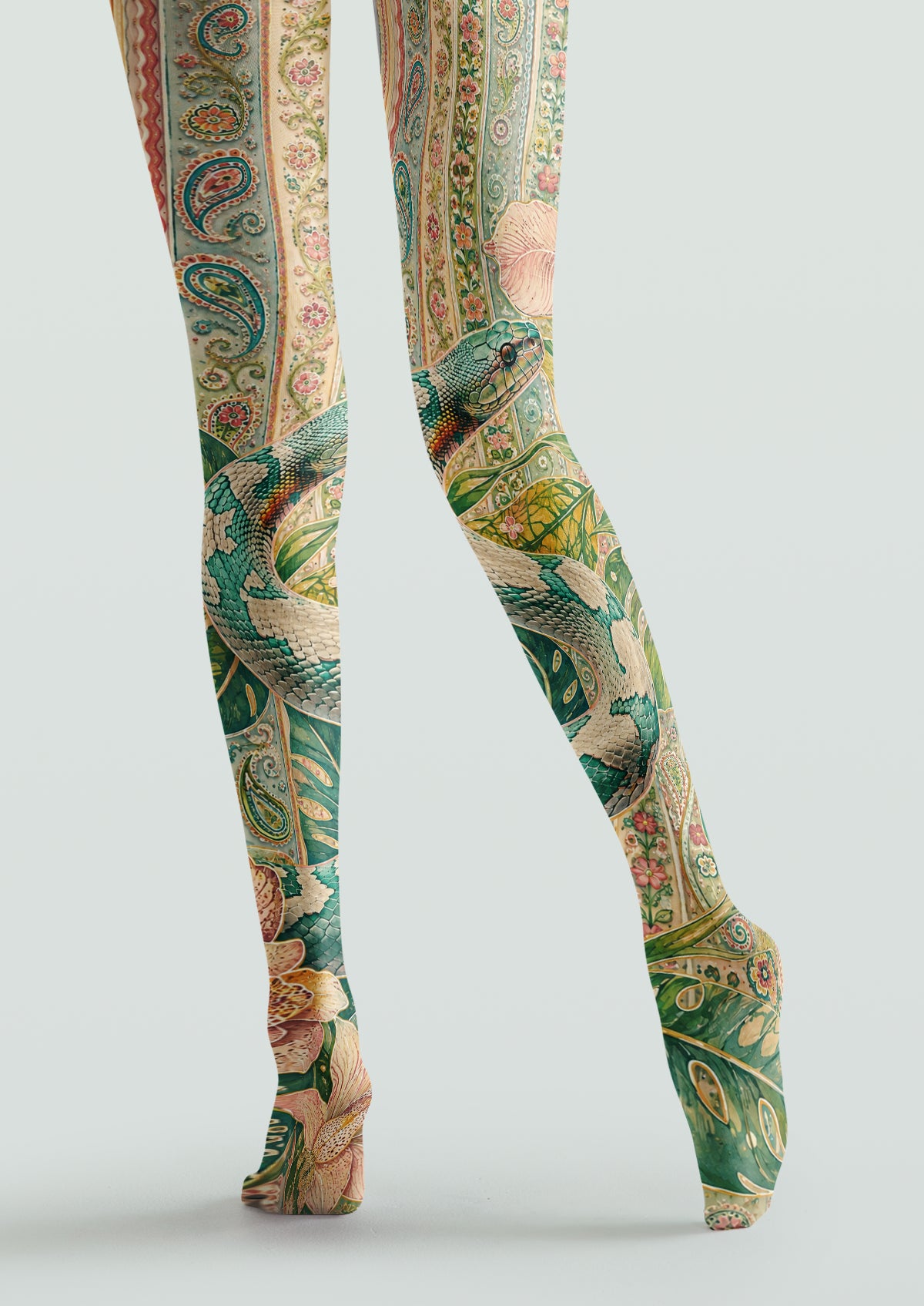 Green Serpent Bloom Tights