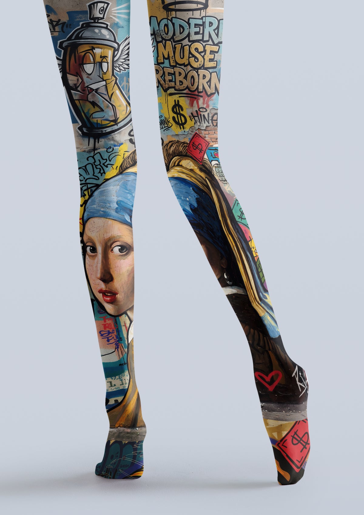 Multicolor Graffiti Muse Tights