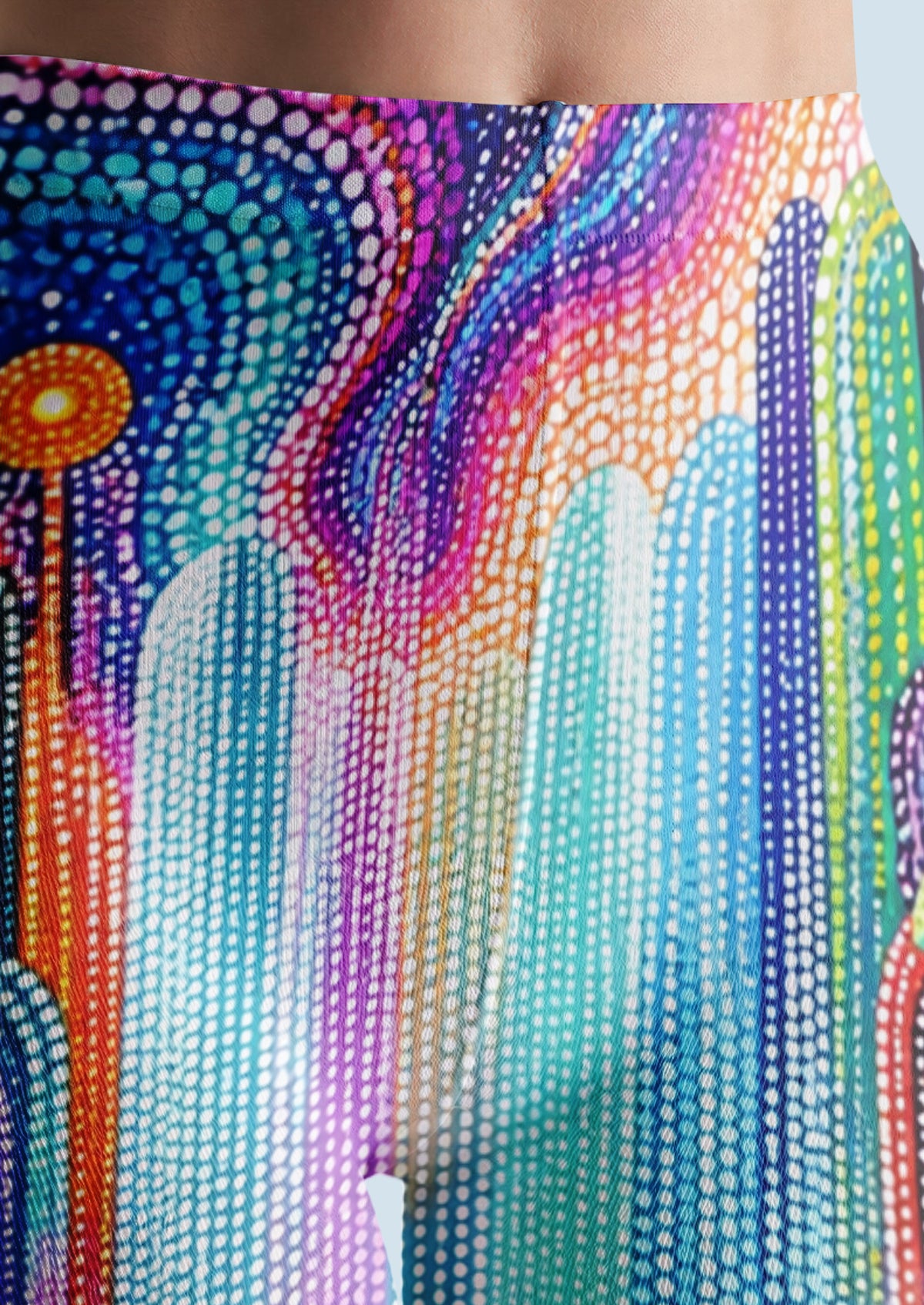 Multicolor Pointillist Cat Tights