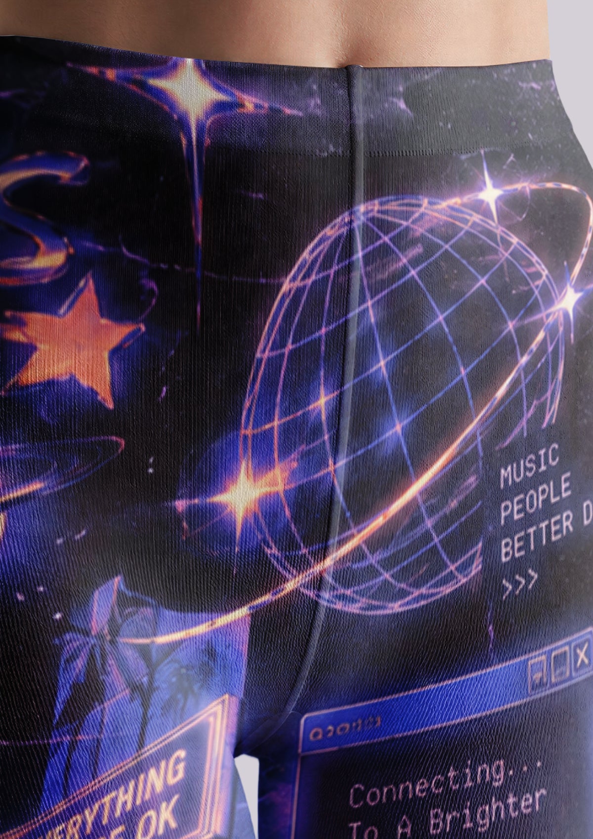 Blue Y2K Tech Collage Tights
