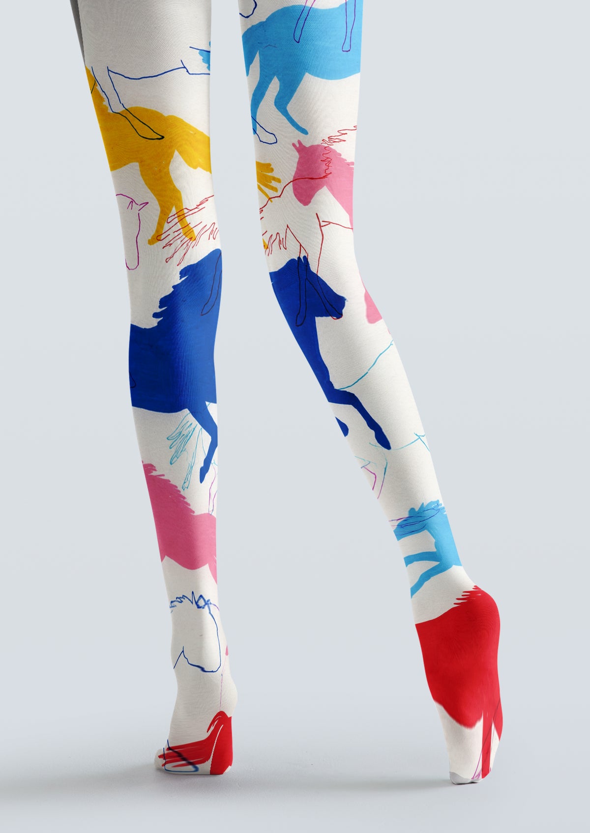 White Horse Sketch Tights