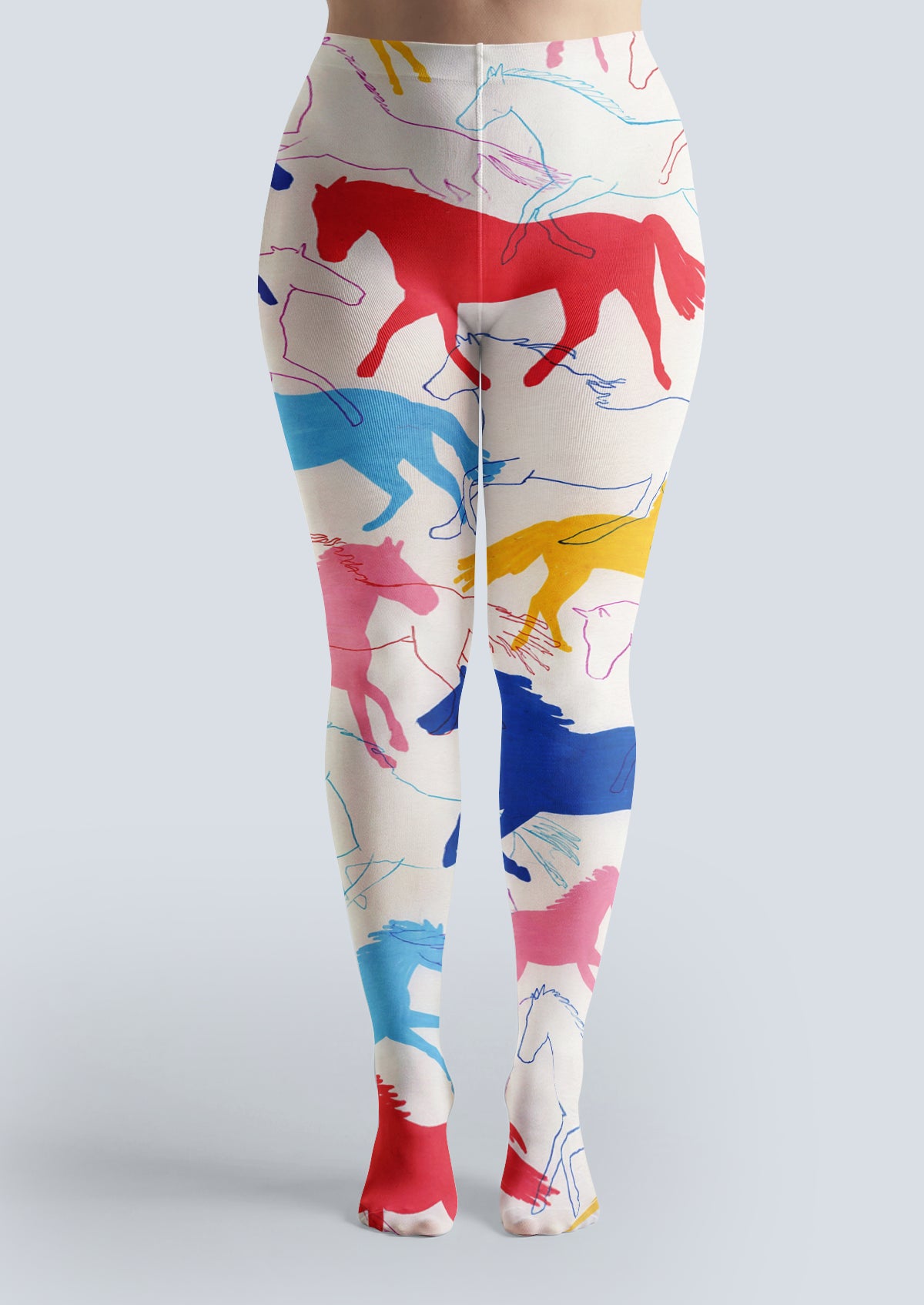 White Horse Sketch Tights