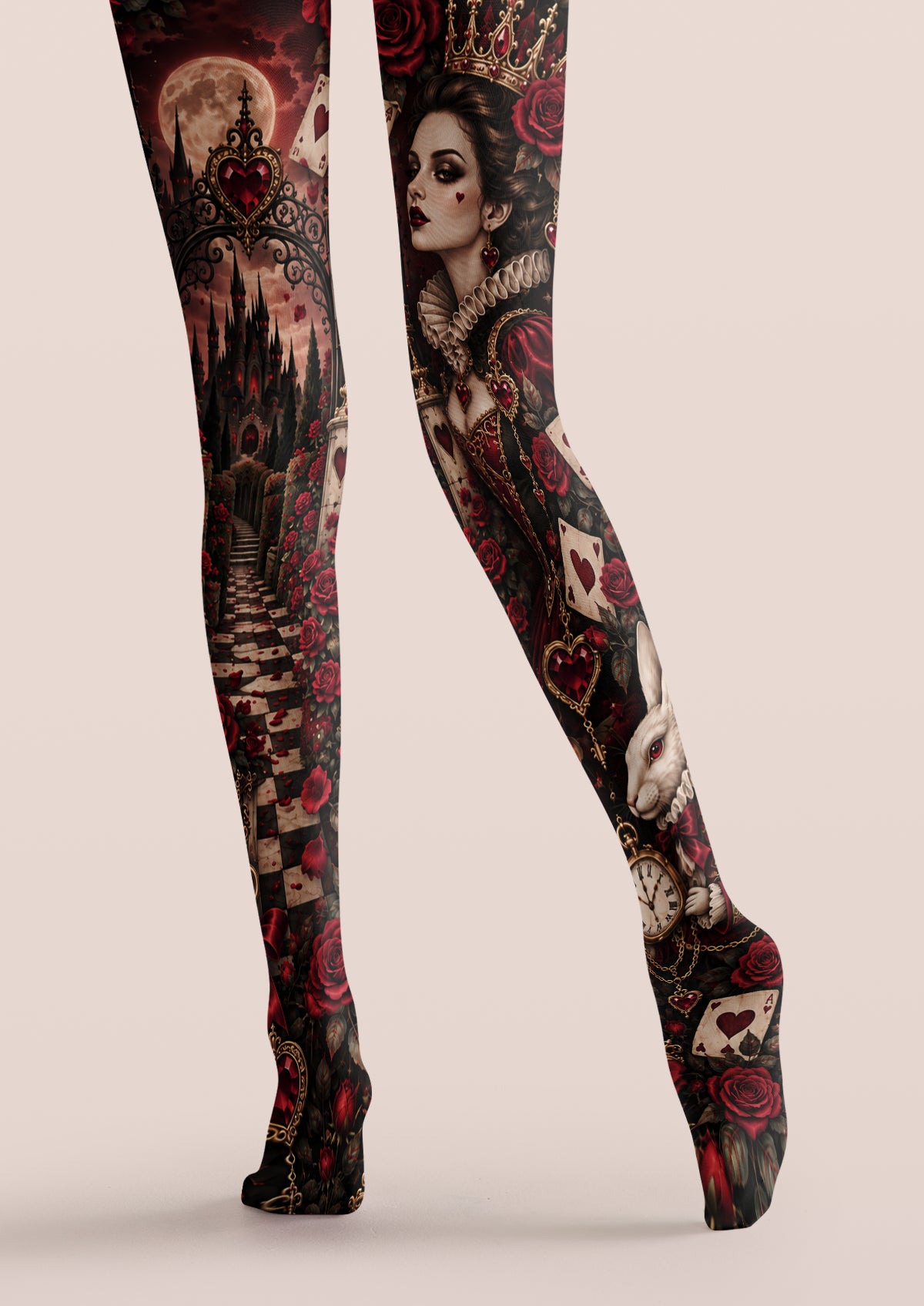 Black Queen of Hearts Tights