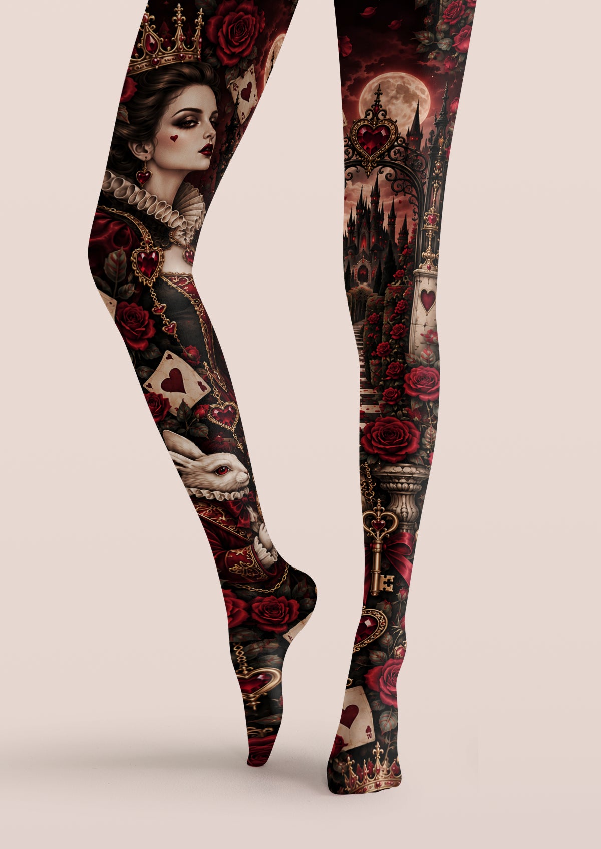 Black Queen of Hearts Tights