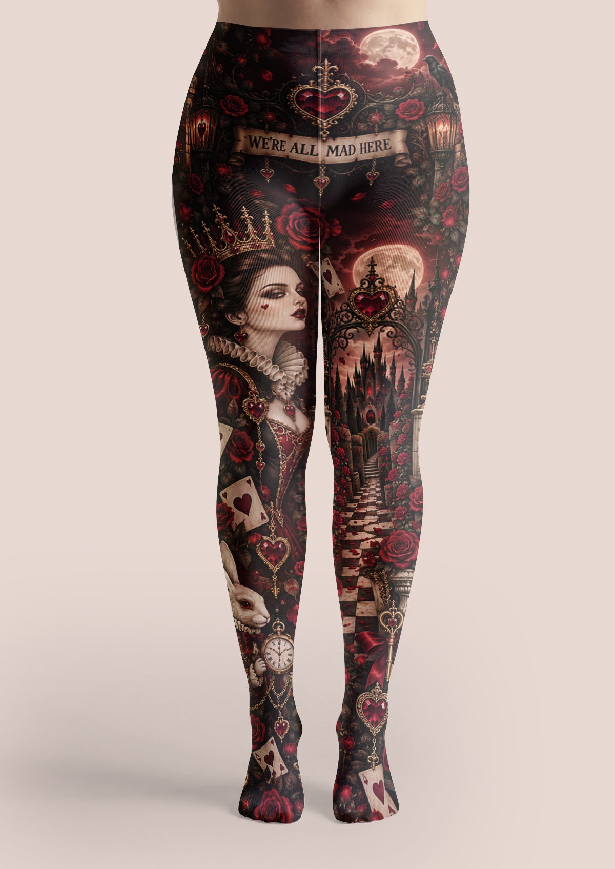 Black Queen of Hearts Tights